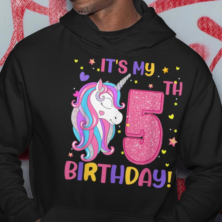 It's My 5Th Birthday Unicorn Girls 5 Year Old Hoodie Unique Gifts