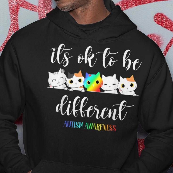 It's Ok To Be Different Cat Autism Awareness Hoodie Funny Gifts