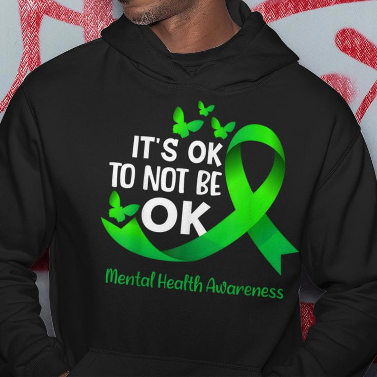 Its Okay To Not Be Okay Mental Health Awareness Green Ribbon Hoodie Personalized Gifts