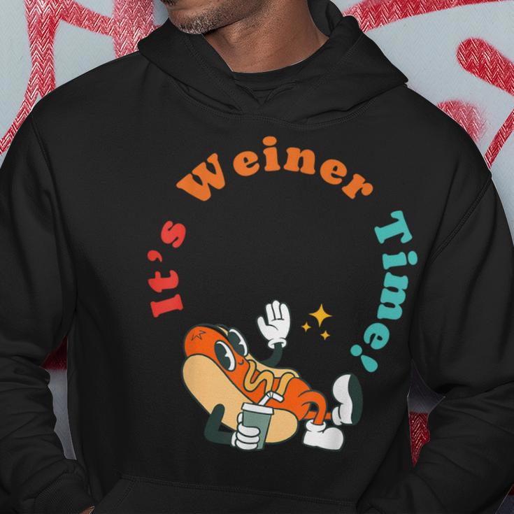 It's Weiner Time Hot Dog Vintage Apparel Hoodie Unique Gifts