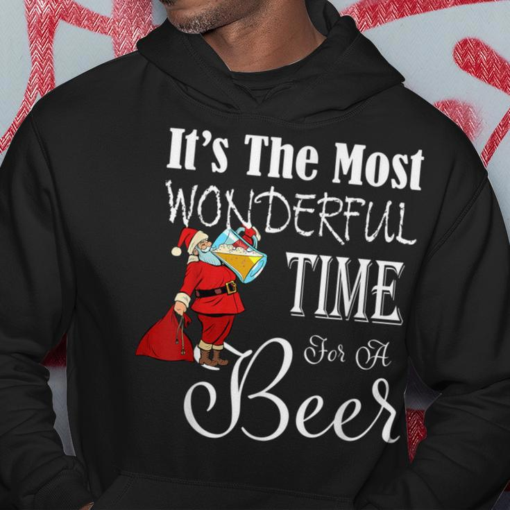 It's The Most Wonderful Time For A Beer Christmas Santa Hat Hoodie Unique Gifts