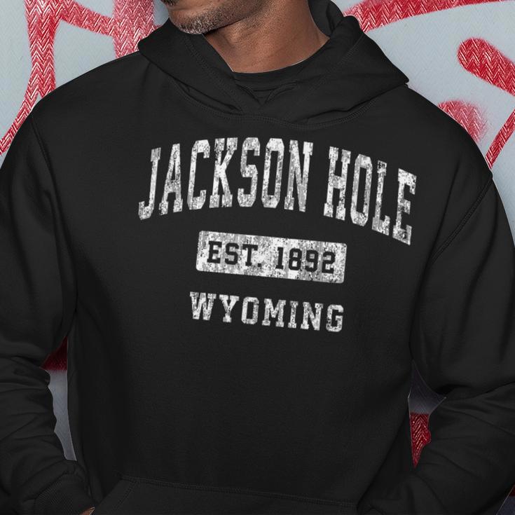 Jackson Hole Wyoming Wy Vintage Established Sports Hoodie Unique Gifts