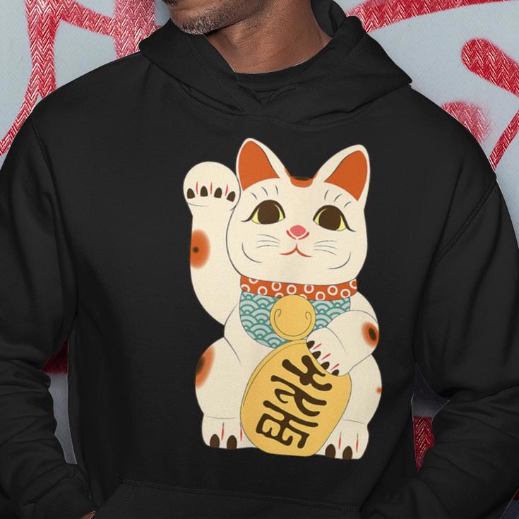 Japanese Lucky Cat Maneki Neko Japanese Fortune Neko Cat Hoodie Unique Gifts