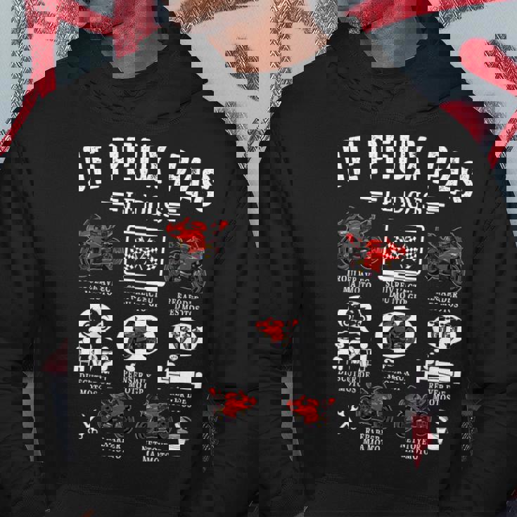 Je Peux Pas Je Dois Moto Gp Courses Motos Motard Humour Sweat à capuche Cadeaux drôles