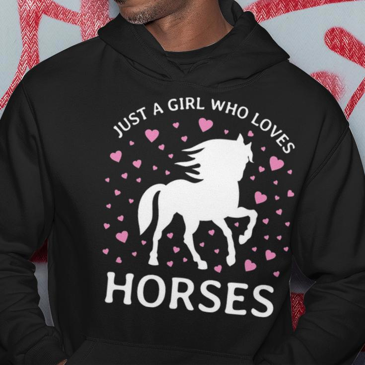 Just A Girl Who Loves Horses Cowgirl Horse Girl Riding Hoodie Unique Gifts