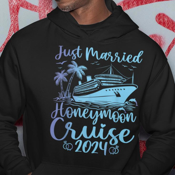 Just Married 2024 Wedding Ring Matching Honeymoon Cruise Hoodie Personalized Gifts