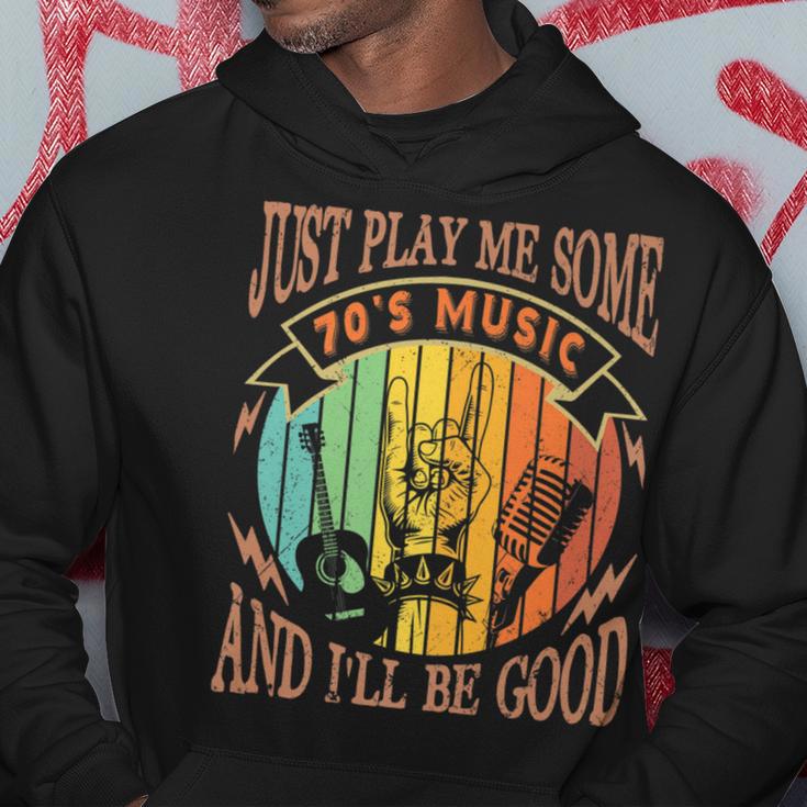 Just Play 70S Music Rock N Roll Lover Retro Vintage Quotes Hoodie Unique Gifts