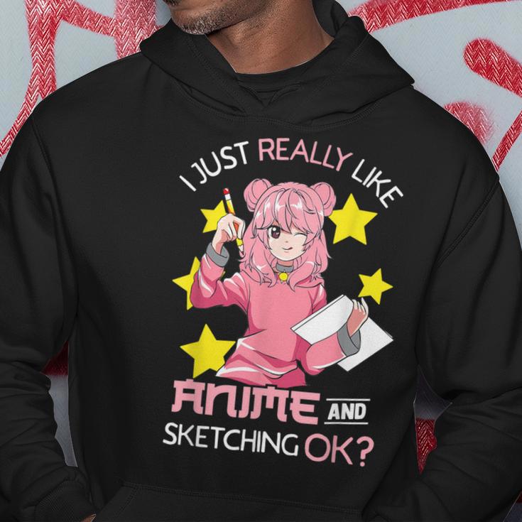 I Just Really Like Anime And Sketching Ok Anime N Girl Hoodie Unique Gifts