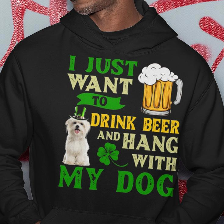 I Just Want To Drink Beer And Hang With My Maltese Hoodie Unique Gifts