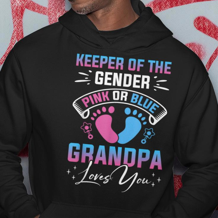 Keeper Of The Gender Pink Or Blue Grandpa Loves You Hoodie Funny Gifts