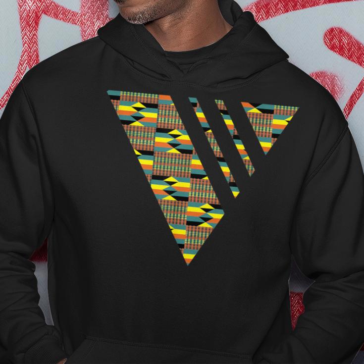 Kente Geometric Triangle With Stripes African Pattern Hoodie Unique Gifts