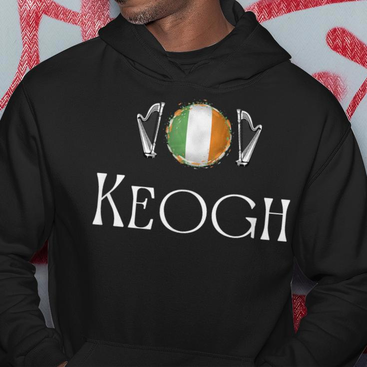Keogh Surname Irish Family Name Heraldic Flag Harp Hoodie Funny Gifts
