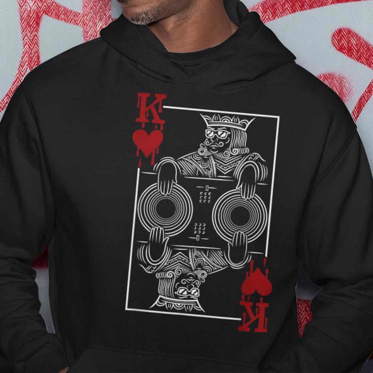 King Of Hearts Clubbing Disco Techno Outfit Dj King Card Hoodie Unique Gifts