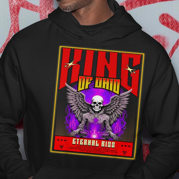 King Of Ohio Ironic Meme Brainrot Trendy Rizz Quote Hoodie Unique Gifts