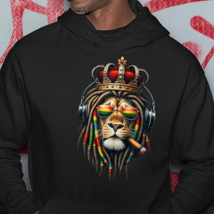 King Rasta Reggae Rastafarian Music Headphones Lion Of Judah Hoodie Unique Gifts