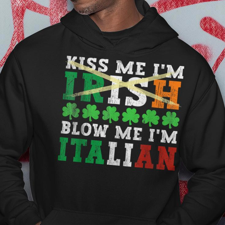 Kiss Me I'm Irish Blow Me I'm Italian St Patrick's Day Adult Hoodie Unique Gifts