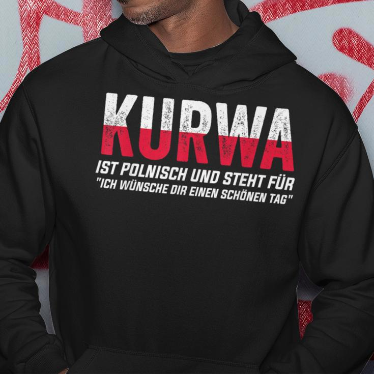 Kurwa Schwarzes Hoodie, Humorvolles Polnischer Spruch Design Lustige Geschenke