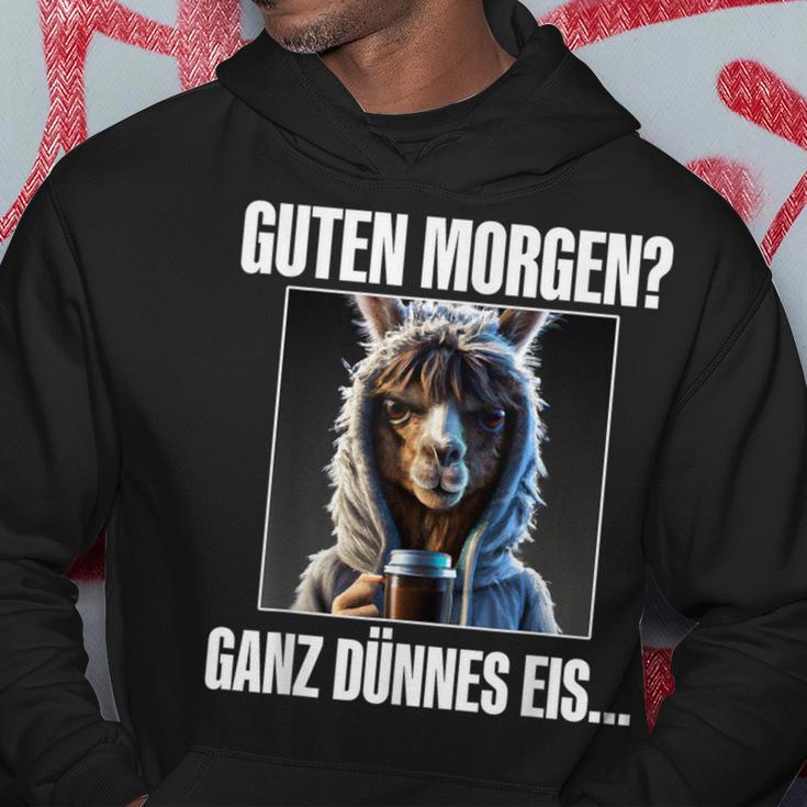 Lama Kaffee Morgenschen Guten Morgen Ganz Thinnes Ice Cream Hoodie Lustige Geschenke