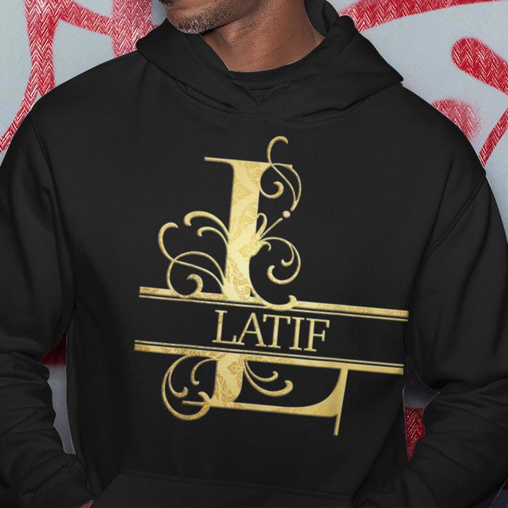 Latif Hoodie mit Goldenem Ornament-Design, Personalisiert Lustige Geschenke