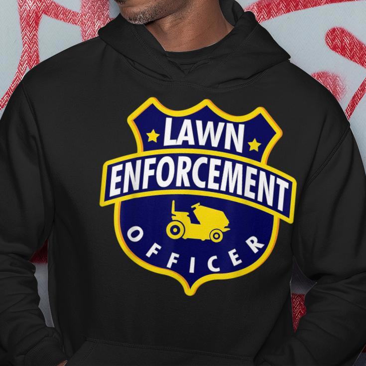 Lawn Enforcement Officer Lawnmower Police Fathers Day Hoodie Unique Gifts
