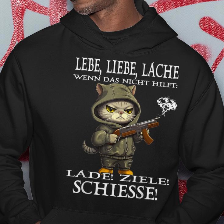 Lebe Liebe Lache Wenn Das Nicht Hilft Lade Ziele Saying Hoodie Lustige Geschenke