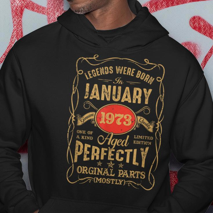 Legends Born In January 1973 50 Years Old 50Th Birthday Hoodie Unique Gifts