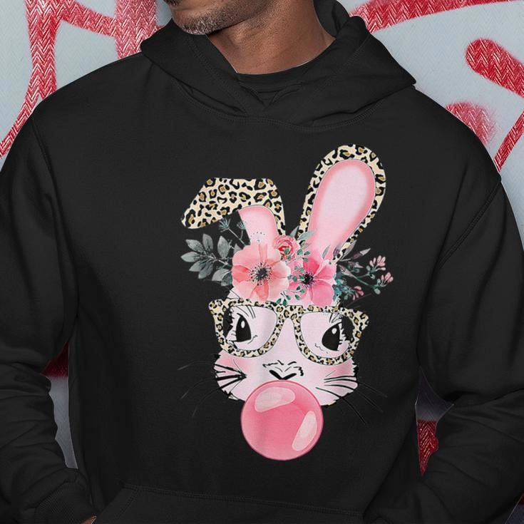 Leopard Print Rabbit Bunny Blowing Bubble Gum Easter Day Hoodie Unique Gifts