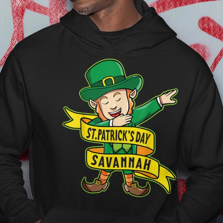 Leprechaun Dabbing Happy Saint Patrick's Day In Savannah Hoodie Personalized Gifts