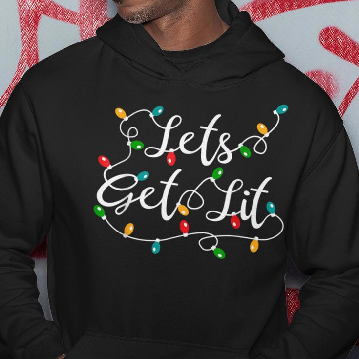 Let's Get Lit Xmas Holidays Christmas Hoodie Unique Gifts