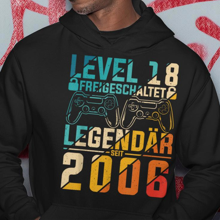 Level 18 Freigeschaltet Legedär Seit 2006 Gaming Motif Kapuzenpullover Lustige Geschenke