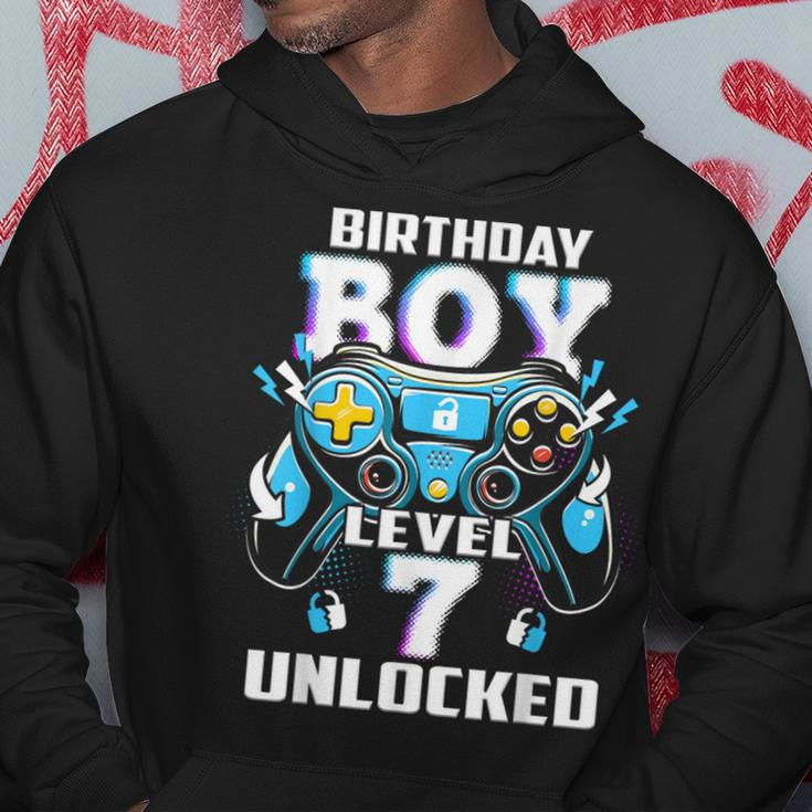 Level 7 Unlocked Video Game 7Th Birthday Gamer Boys Hoodie Unique Gifts