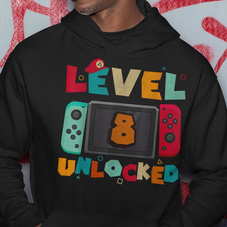 Level 8 Unlocked Gaming Birthday Boys Kid 8Th Birthday Gamer Hoodie Funny Gifts