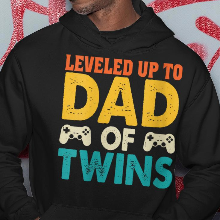 Leveled Up To Dad Of Twins Gaming Fathers Day Hoodie Funny Gifts