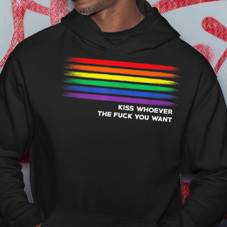 Lgbt Pride Kiss Whoever The F Ck You Want Lgbt Hoodie Unique Gifts