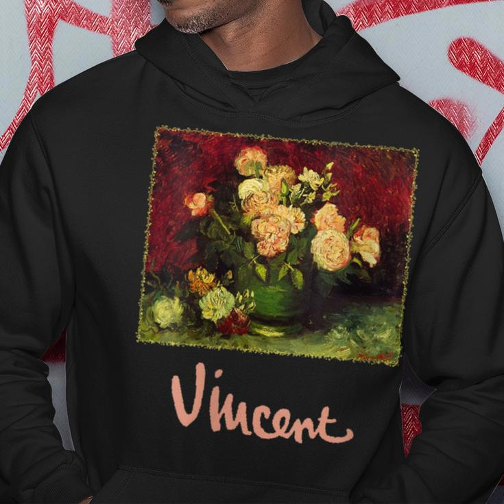 Still Life Bowl With Peonies And Roses By Vincent Van Gogh Hoodie Unique Gifts