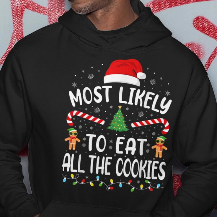 Most Likely To Eat All The Cookies Family Joke Christmas Hoodie Funny Gifts