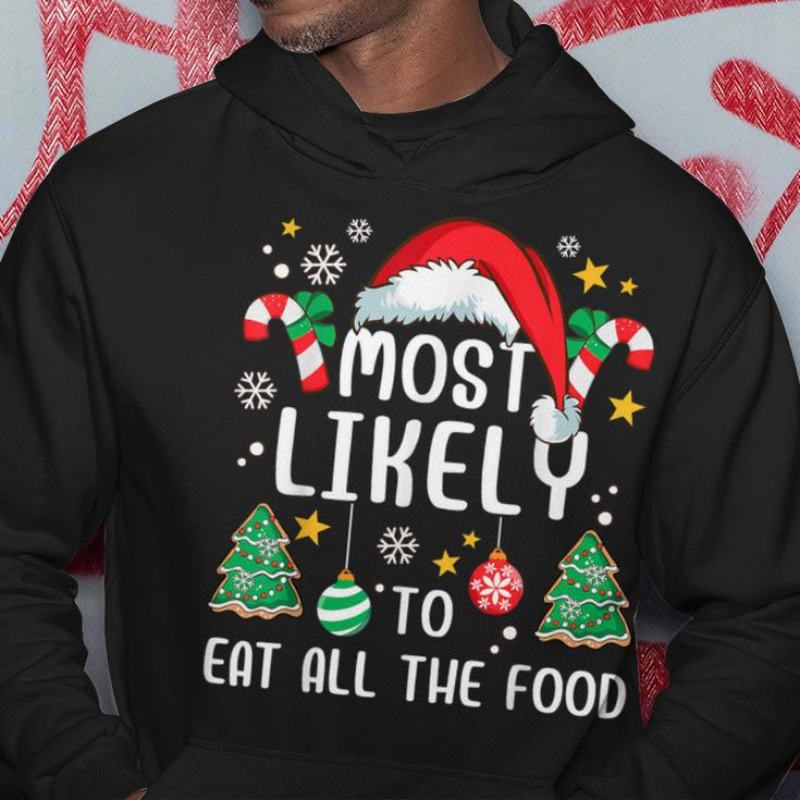 Most Likely To Eat All The Food Family Xmas Holiday Hoodie Funny Gifts