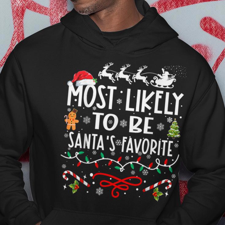 Most Likely To Be Santa's Favorite Family Christmas Hoodie Unique Gifts