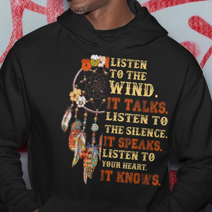 Listen To The Wind It Talks Native American Proverb Quotes Hoodie Unique Gifts