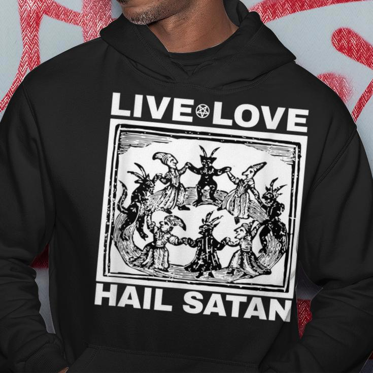 Live Love Hail Satan Pentagram Hoodie Funny Gifts