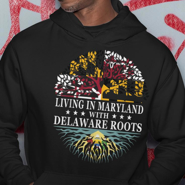 Living In Maryland With Delaware Roots Hoodie Unique Gifts