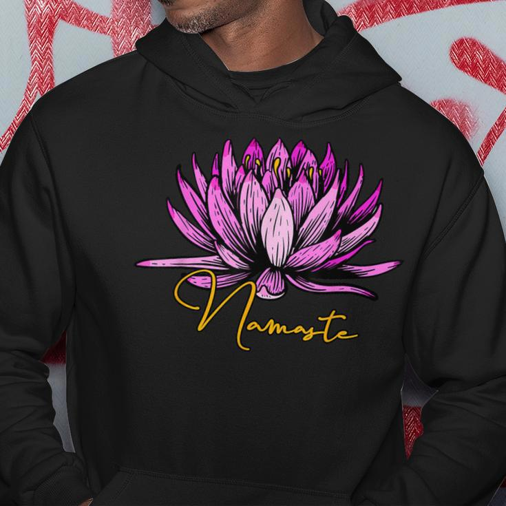 Lotusblüte Namaste Schwarzes Hoodie, Entspannendes Yoga-Motiv Tee Lustige Geschenke