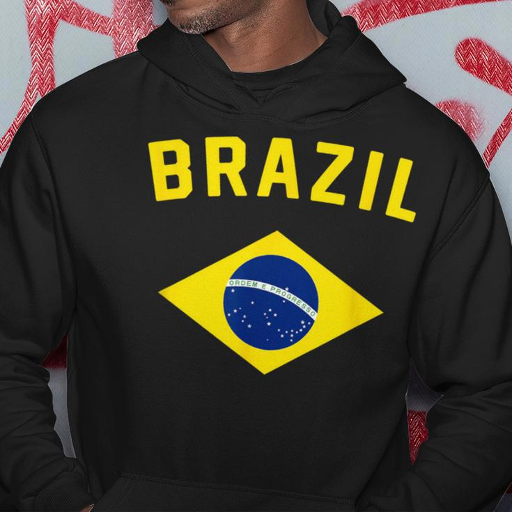I Love Brazil Minimalist Brazilian Flag Hoodie Unique Gifts