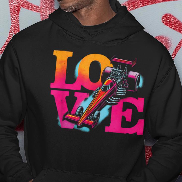 Love Drag Racing Vintage Colorful Drag Racing Cars Lover Hoodie Unique Gifts