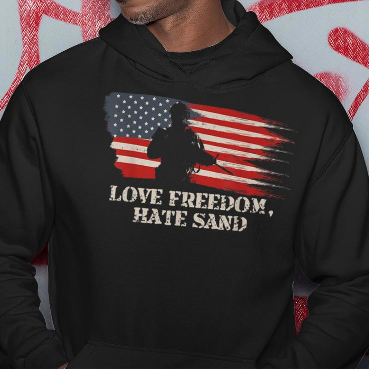 Love Freedom Hate SandMilitary Deployment Husband Hoodie Unique Gifts