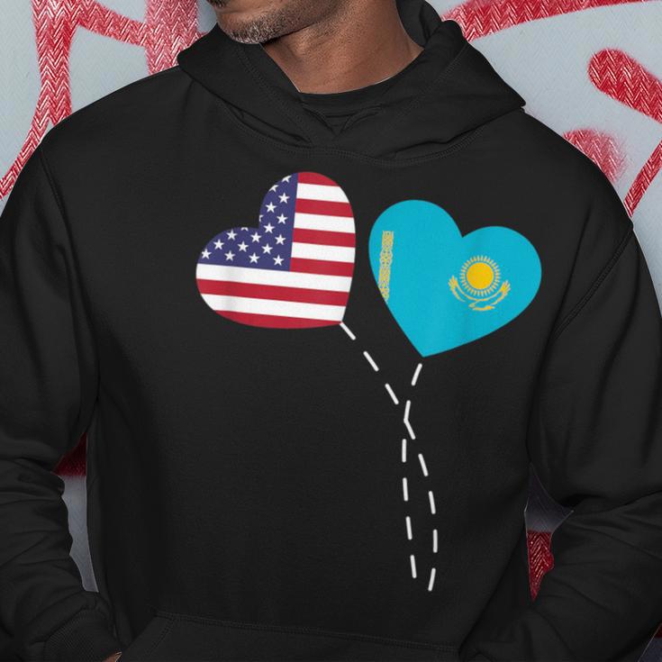 Loving Usa Kazakhstan Flag Heart Kazakh Americans Love Hoodie Unique Gifts