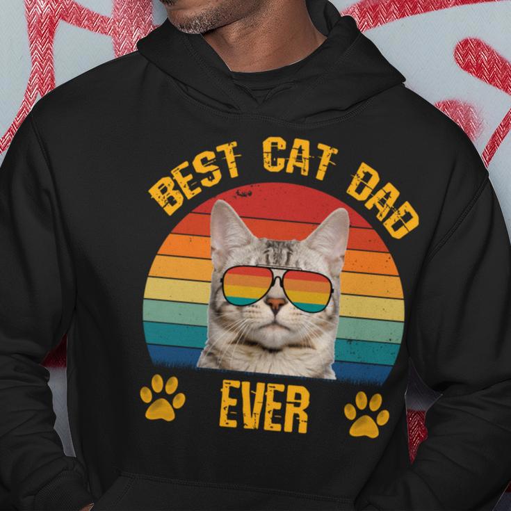 Lustige Katzeatertag Retrointage Papa Best Cat Dad Ever Kapuzenpullover Lustige Geschenke