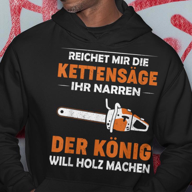 Lustiges Kettensägen-Holzfäller Hoodie König des Holzmachens Lustige Geschenke