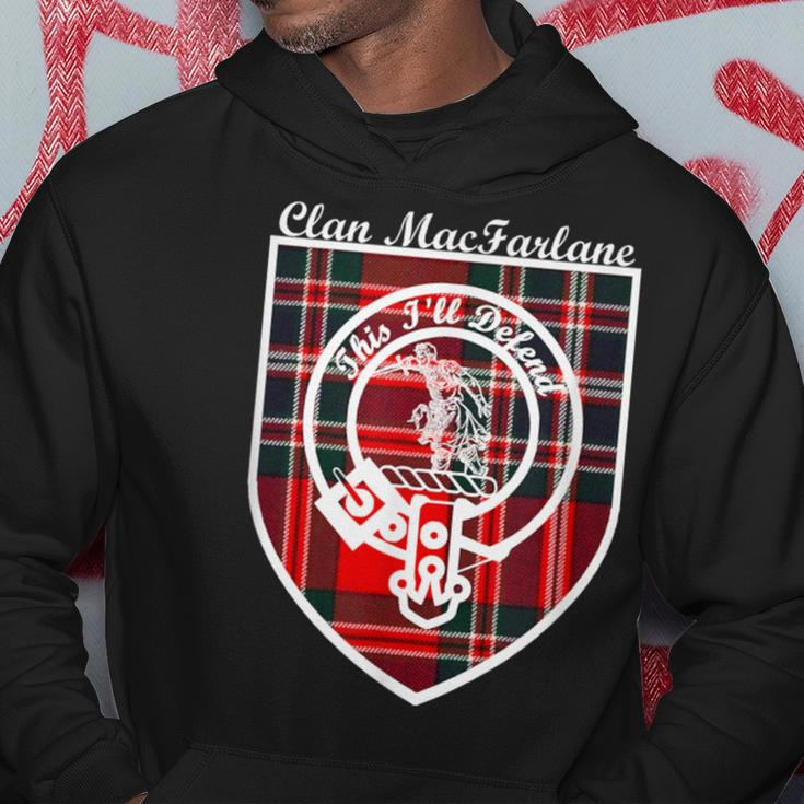 Macfarlane Surname Last Name Scottish Clan Tartan Crest Hoodie Funny Gifts