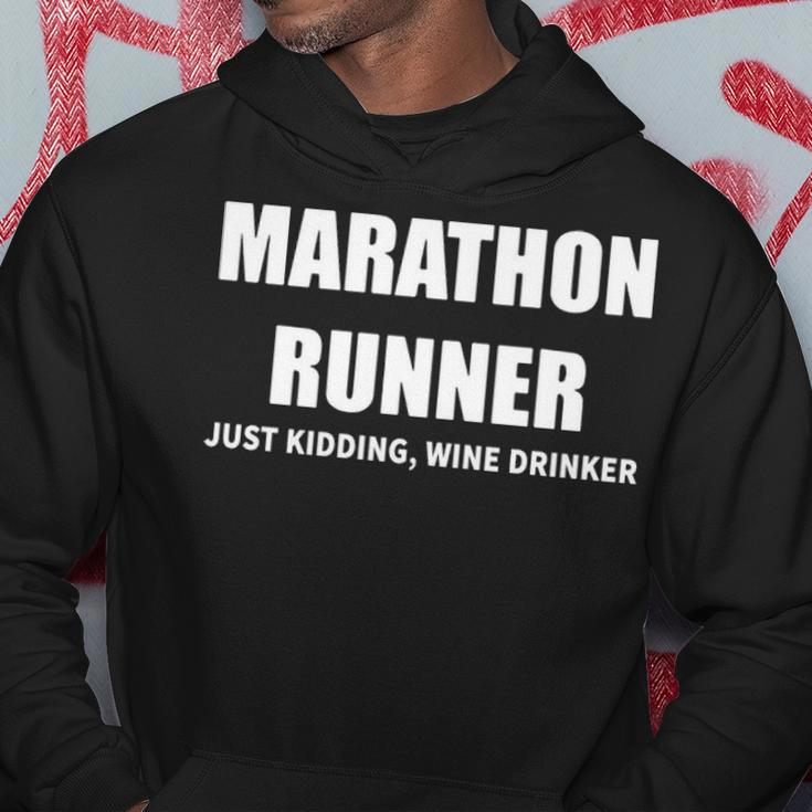 Marathon Runner Just Kidding Wine Drinker Hoodie Unique Gifts
